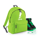 Personalised Girl Footballer Backpack | Kids School Bag with Name