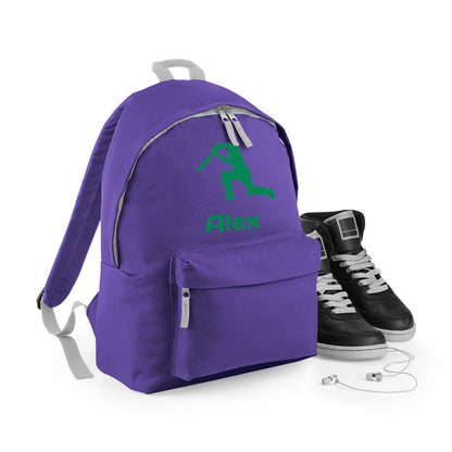 Personalised Cricket Backpack, Kids Rucksack with Name & Design