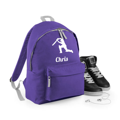 Personalised Cricket Backpack, Kids Rucksack with Name & Design
