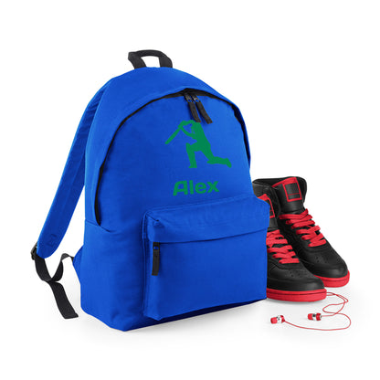 Personalised Cricket Backpack, Kids Rucksack with Name & Design