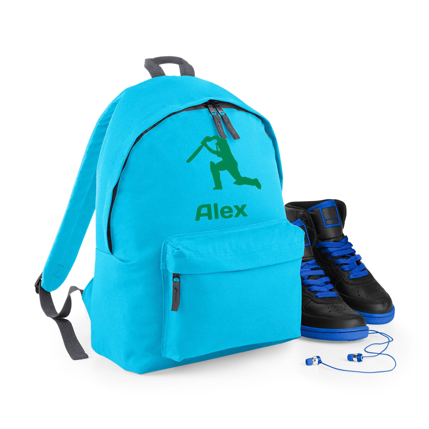 Personalised Cricket Backpack, Kids Rucksack with Name & Design