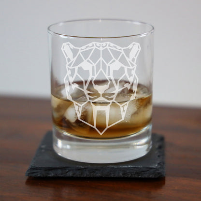 Cheetah Engraved Whisky Glass  - Always Looking Good -   