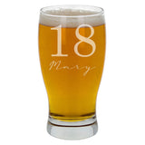 Name and Age Engraved Pint Glass – Personalised Birthday Gift