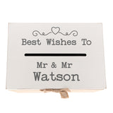 Personalised Gay Wedding Card White & Wooden Memory Box MR & MR  - Always Looking Good -   
