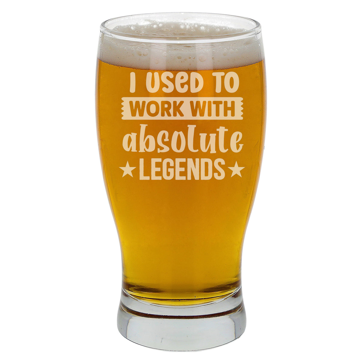 I Used to Work with Absolute Legends Engraved Pint Glass – Funny Leaving Gift