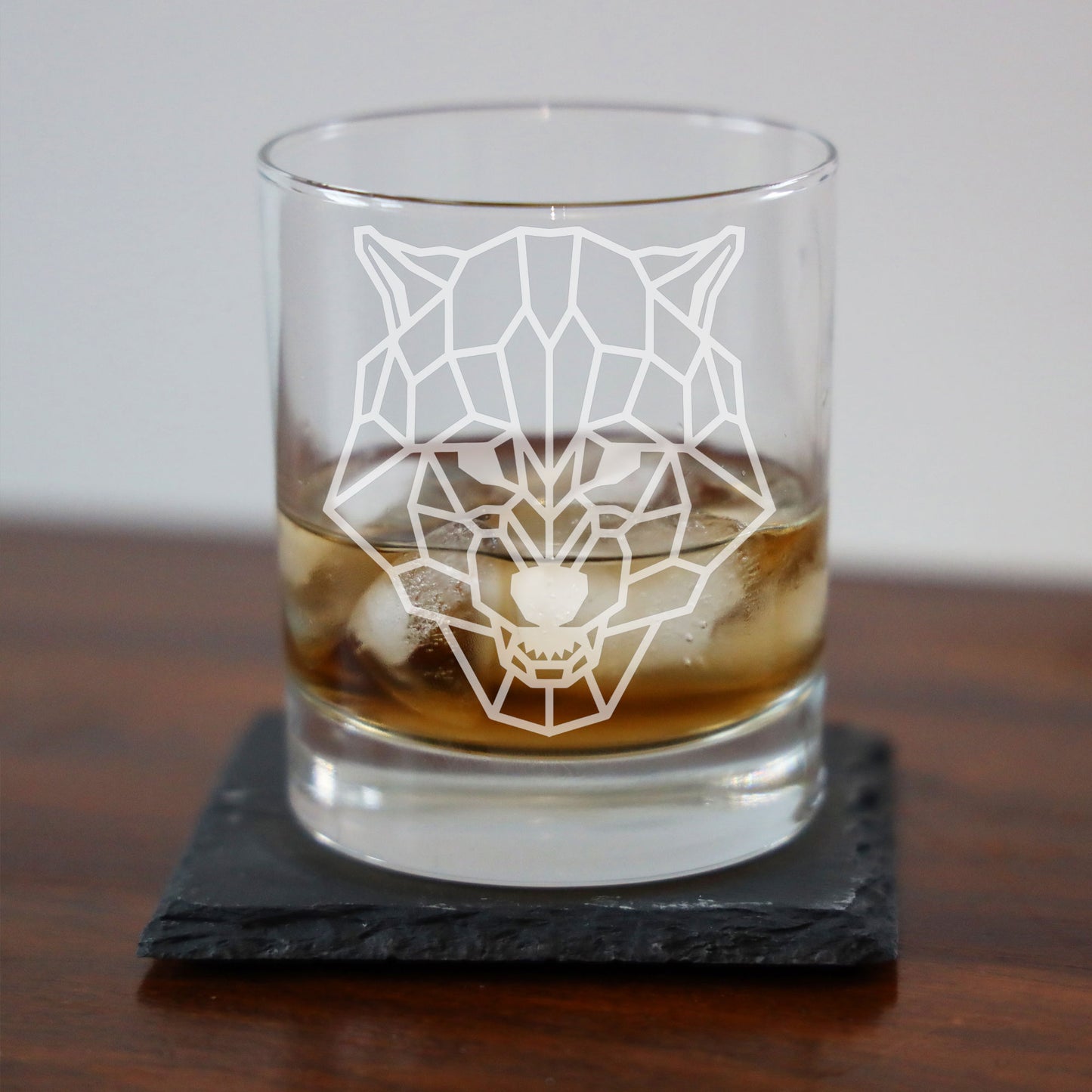 Wolf Engraved Whisky Glass  - Always Looking Good -   