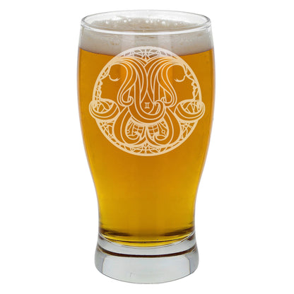 Starsign Zodiac Engraved Pint Glass and/or Coaster For Birthday Gifts