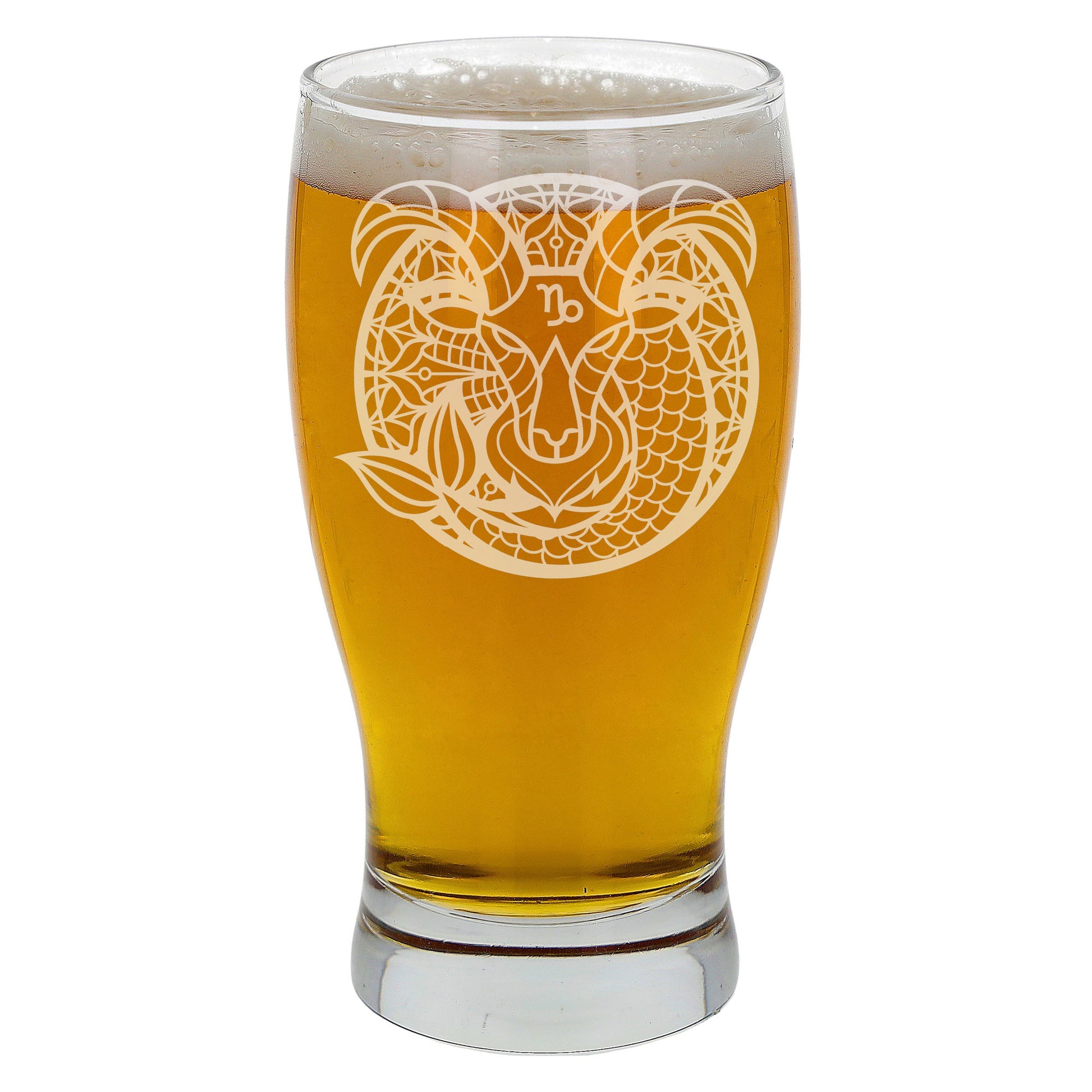 Capricorn Zodiac Engraved Pint Glass  - Always Looking Good -   