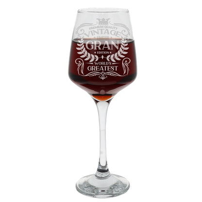 Vintage World's Greatest 'ANY RELATIVE' Engraved Wine Glass