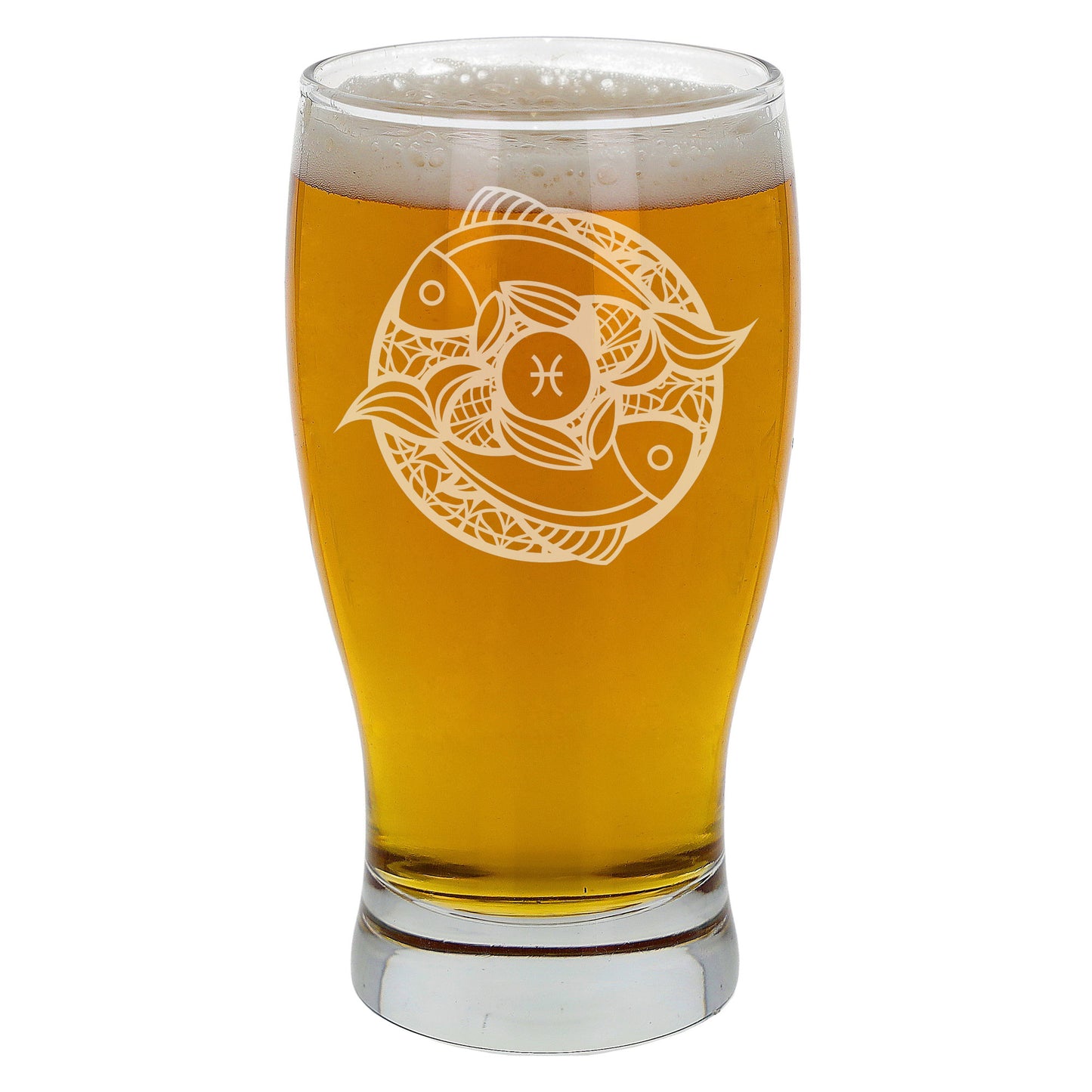 Pisces Zodiac Engraved Pint Glass  - Always Looking Good -   