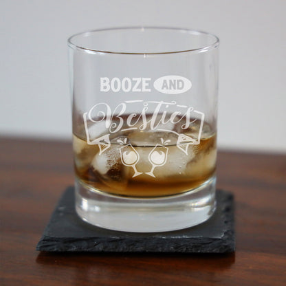 Booze And Besties Engraved Whisky Glass and/or Coaster Set  - Always Looking Good -   whisky glass gift set