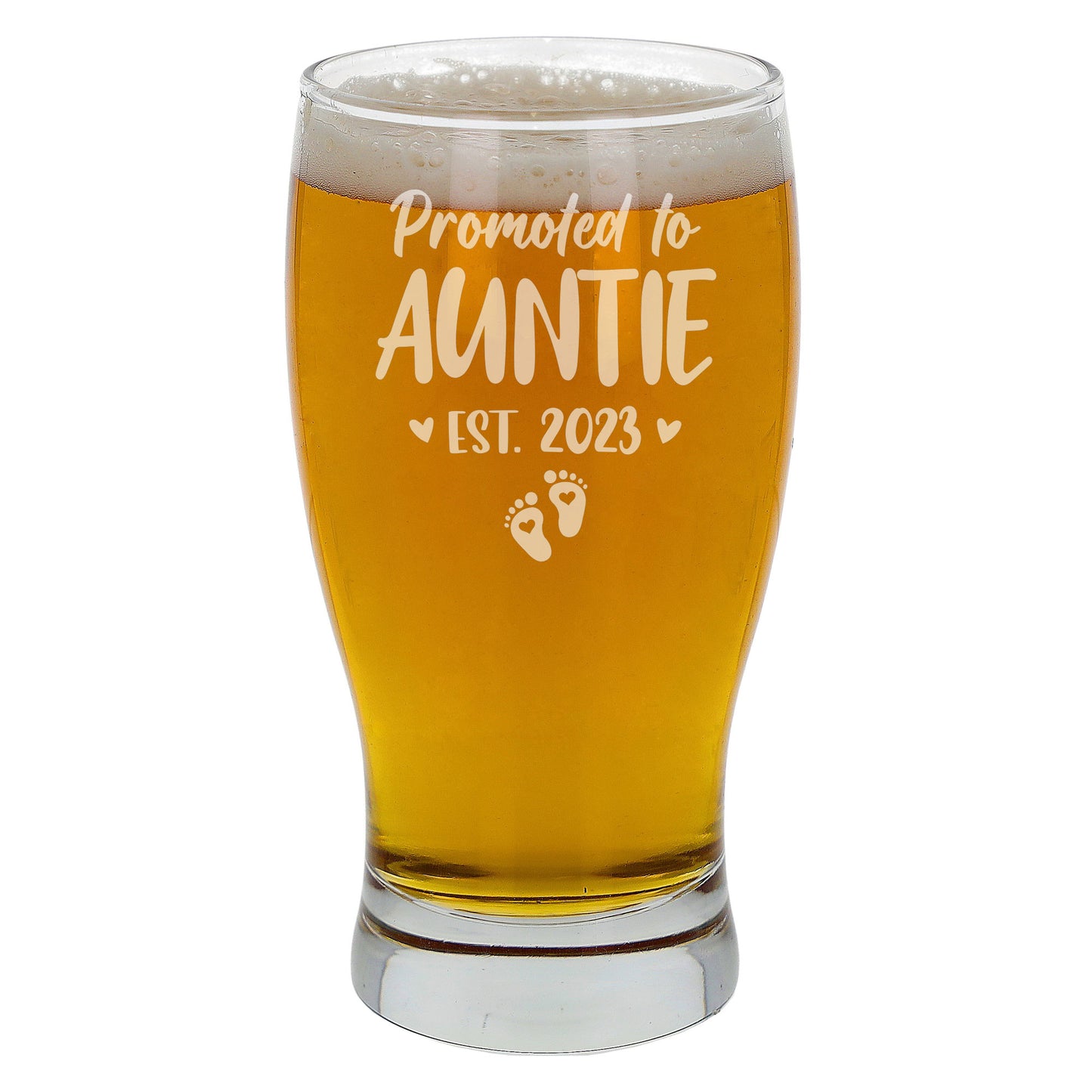 Promoted To Auntie Engraved Pint Glass  - Always Looking Good -   