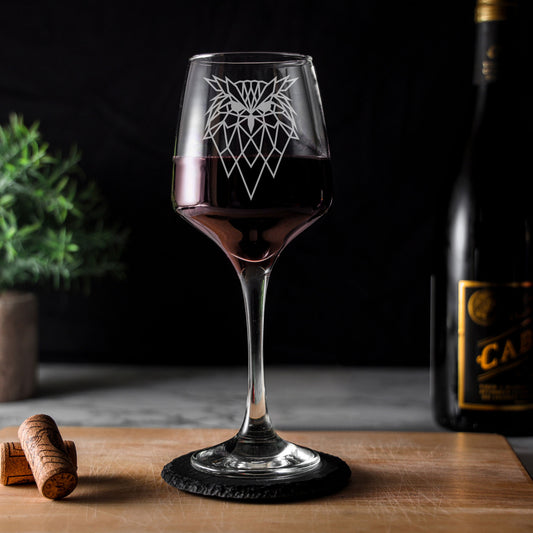 Owl Engraved Wine Glass  - Always Looking Good -   