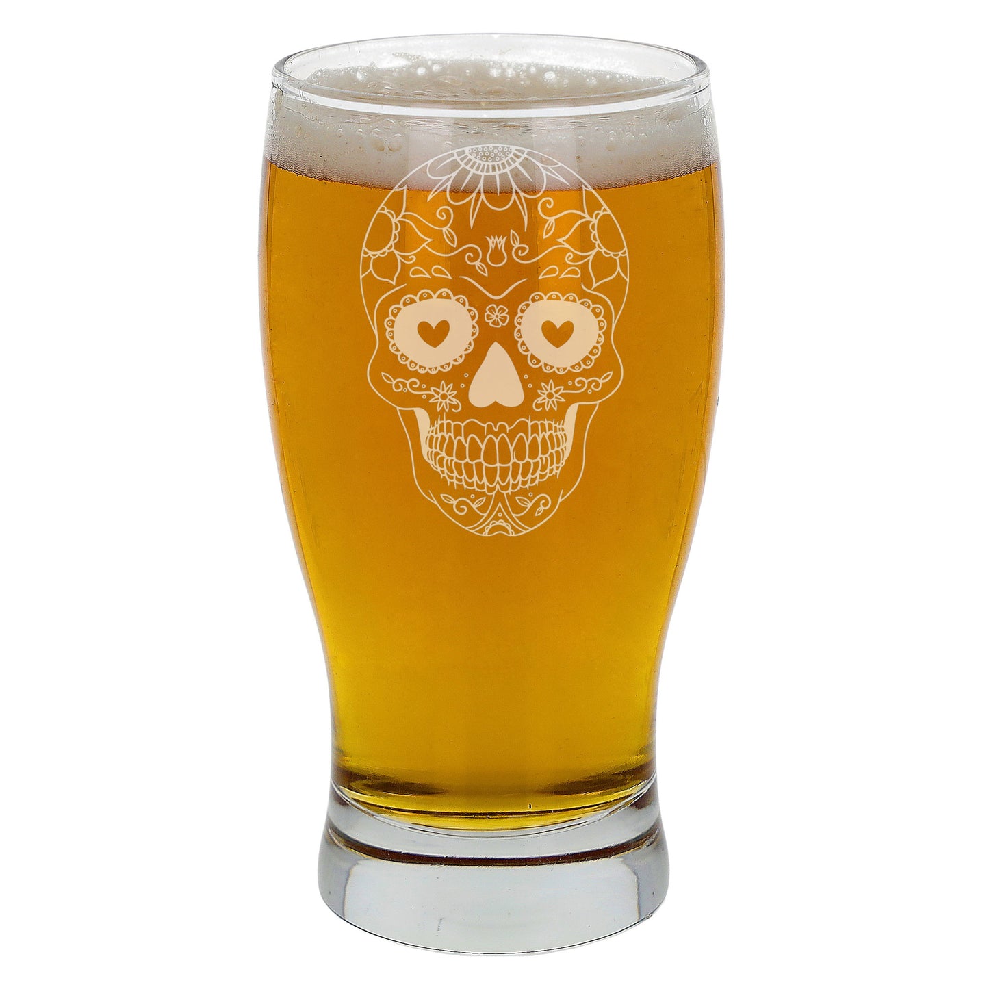 Engraved Sugar Skull Pint Glass  - Always Looking Good -   