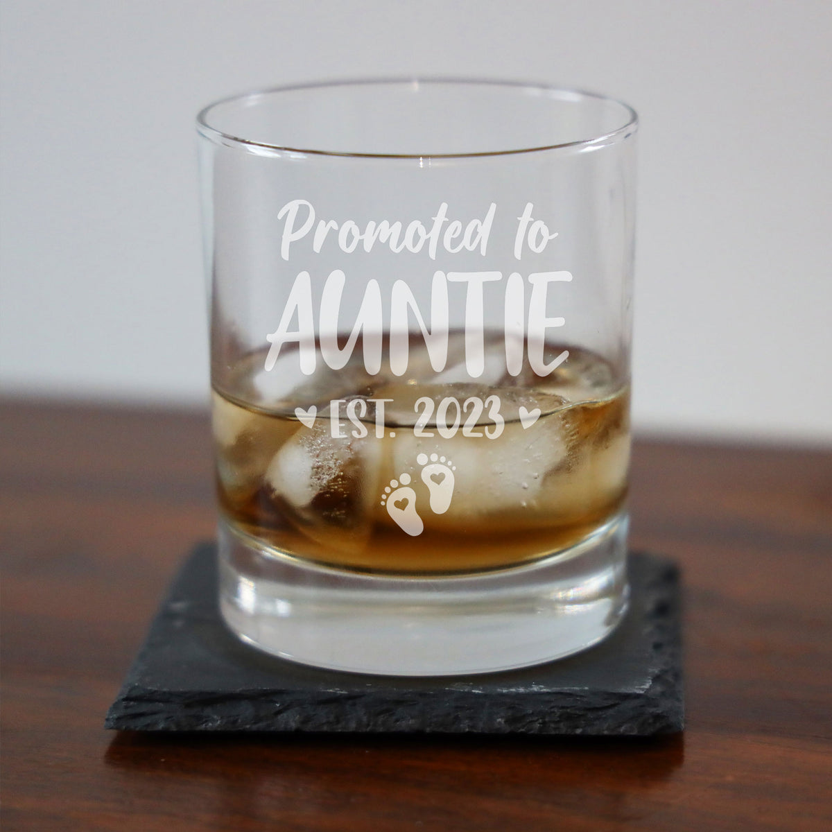 Pregnancy Announcement Gift “Promoted To......” Engraved Whisky Glass - Always Looking Good -   