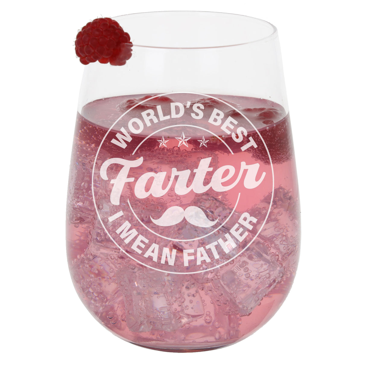 Best Farter I Mean Father Engraved Stemless Gin Glass – Funny Gift for Dad