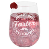 Best Farter I Mean Father Engraved Stemless Gin Glass – Funny Gift for Dad