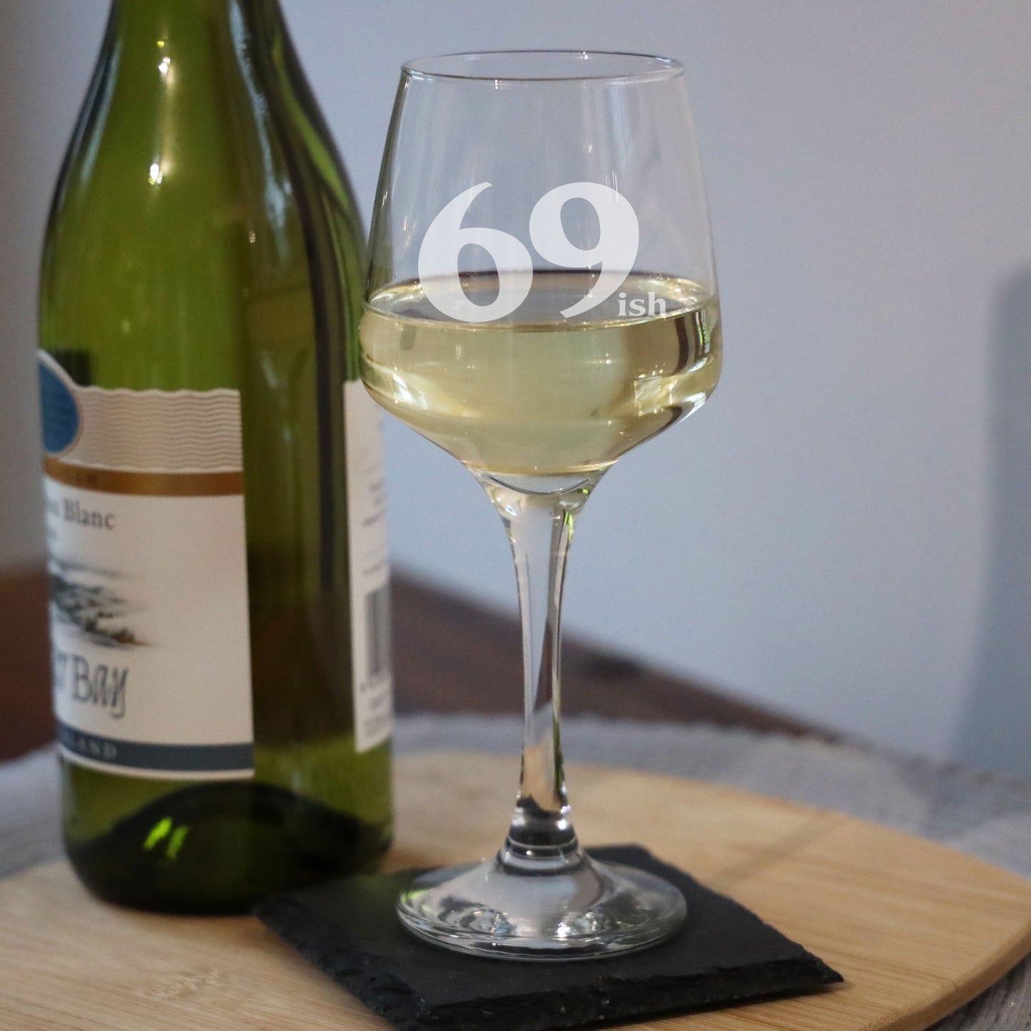 69ish (70th Birthday) Wine Glass and/or Coaster Set