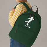 Personalised Female Footballer Backpack | Kids School Bag with Name