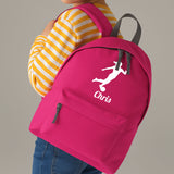 Personalised Female Footballer Backpack | Kids School Bag with Name