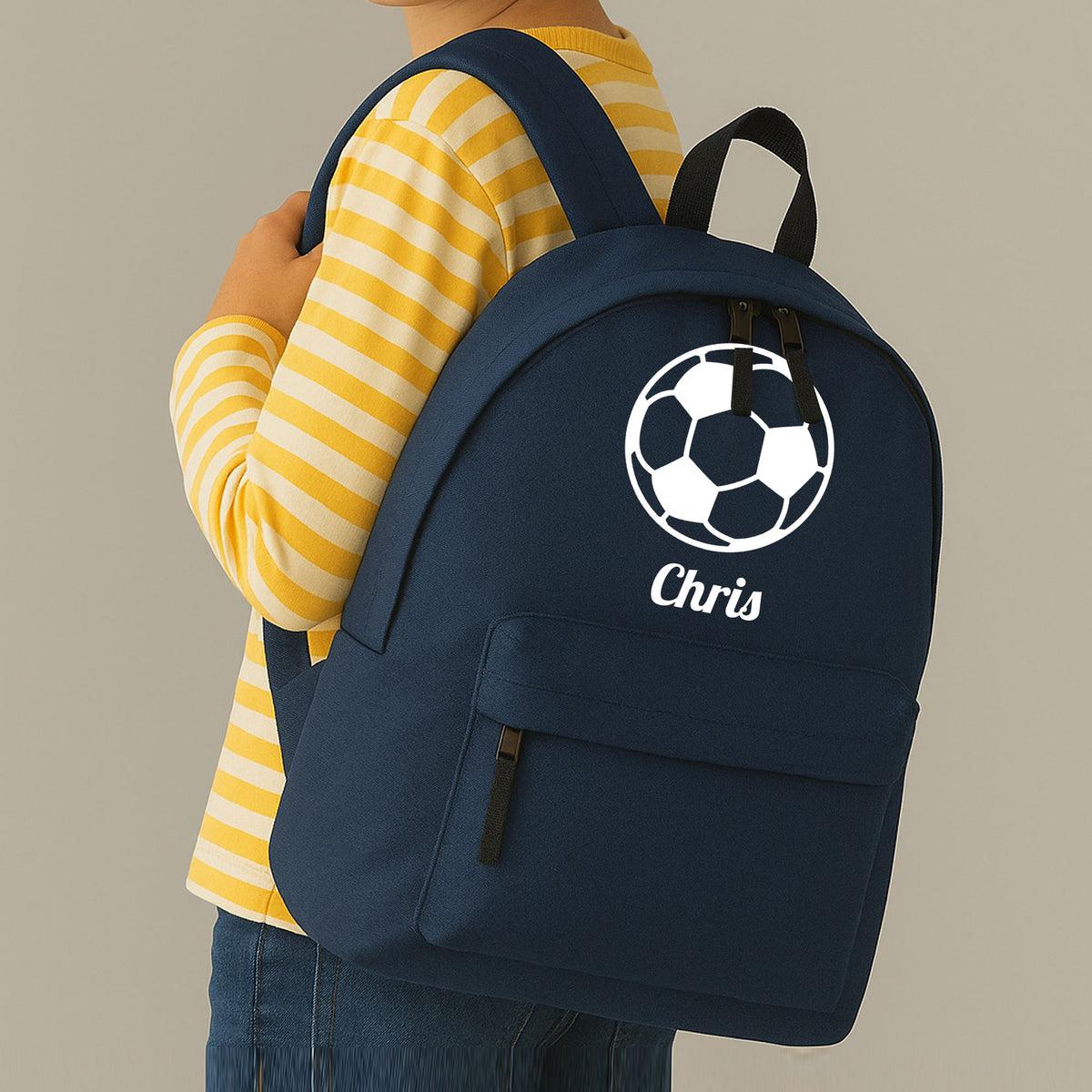 Personalised Football Backpack | Kids School Bag with Name