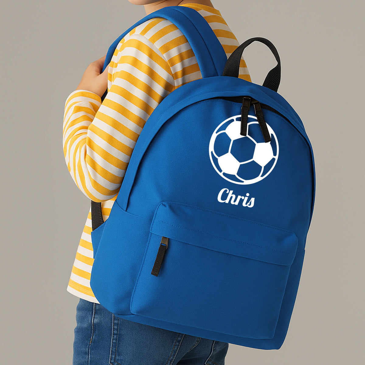 Personalised Football Backpack | Kids School Bag with Name