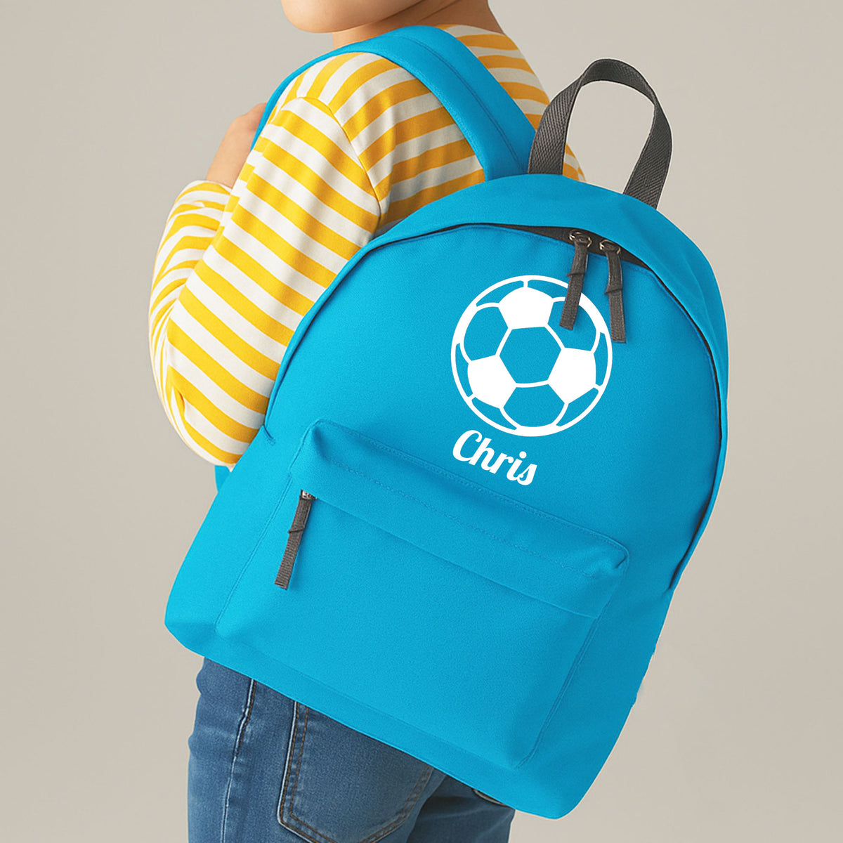 Personalised Football Backpack | Kids School Bag with Name