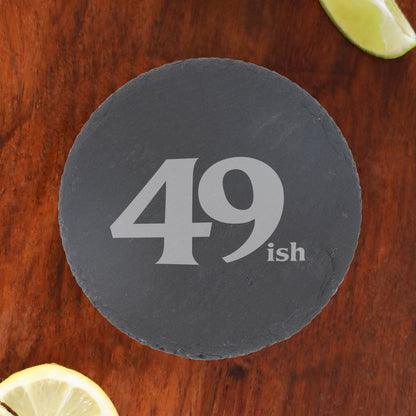 Humorous Birthday Gift Engraved Pint Glass and/or Coaster “AGE'ish”
