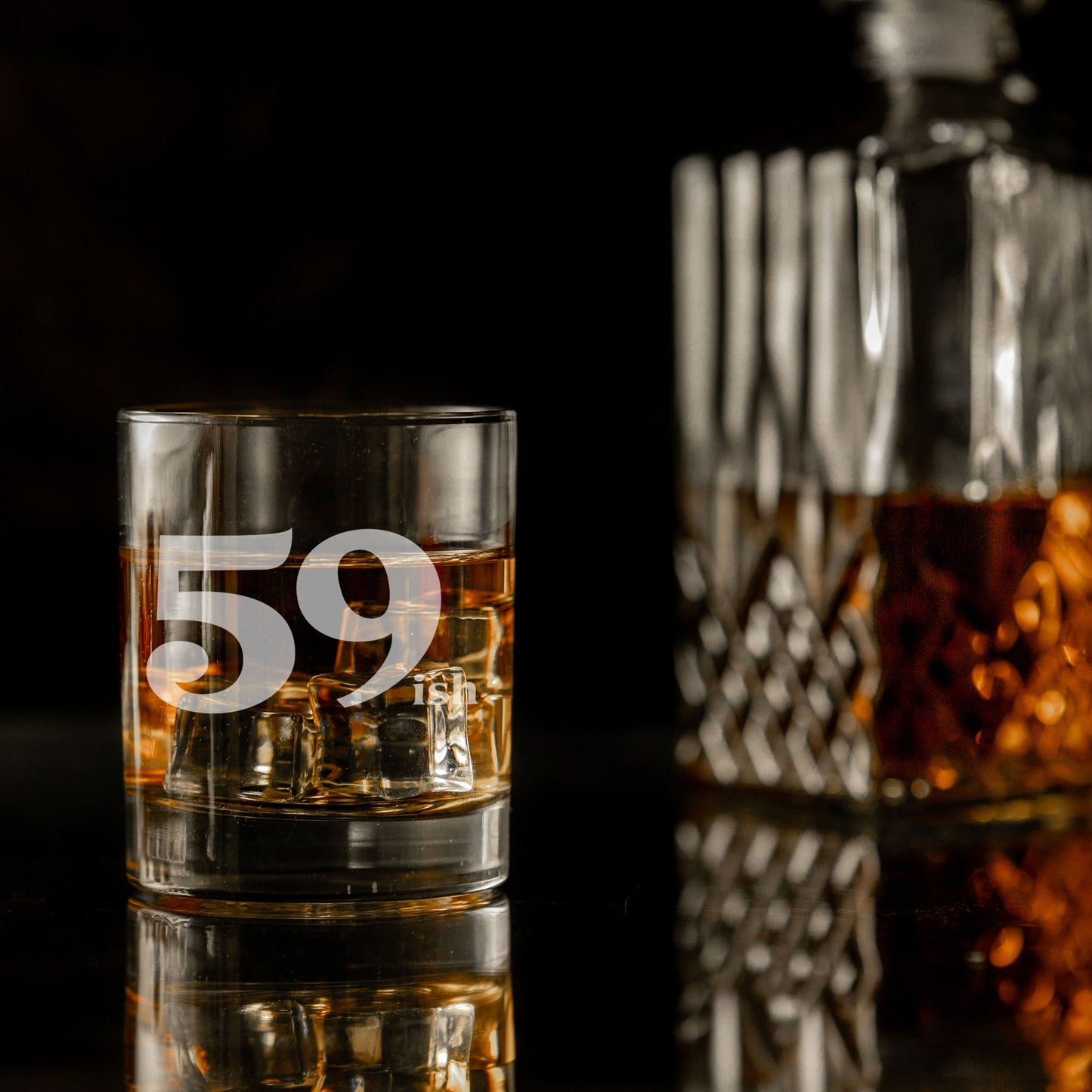 59ish Whisky Glass and/or Coaster Set  - Always Looking Good -   