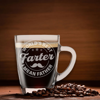 Best Farter I Mean Father Glass Coffee Mug & Coaster Gift for Dad