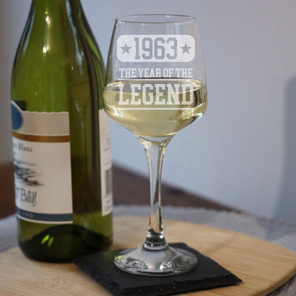 ANY Birthday Year Of The Legend Engraved Personalised Birthday Wine Glass & Coaster  - Always Looking Good -   