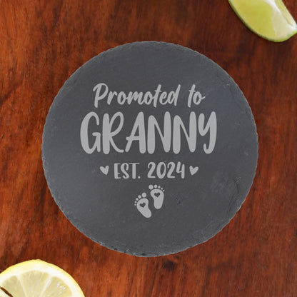 Pregnancy Announcement Gift - “Promoted To...” Engraved Wine Glass