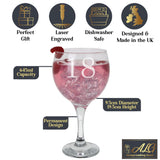 Personalised Engraved Name and Age Goblet Gin Glass – Birthday Gift