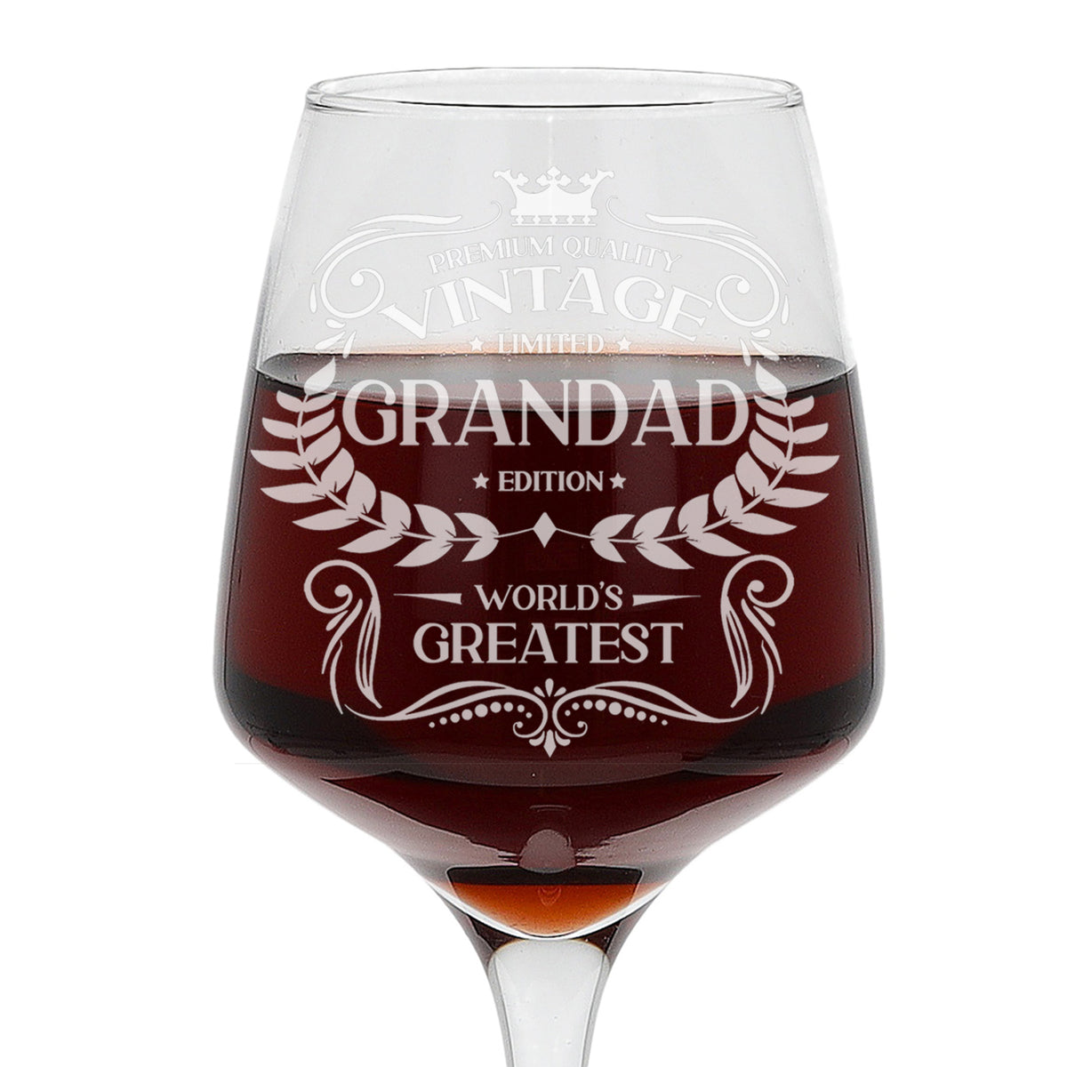 Vintage World's Greatest Engraved Wine Glass Gift with Name