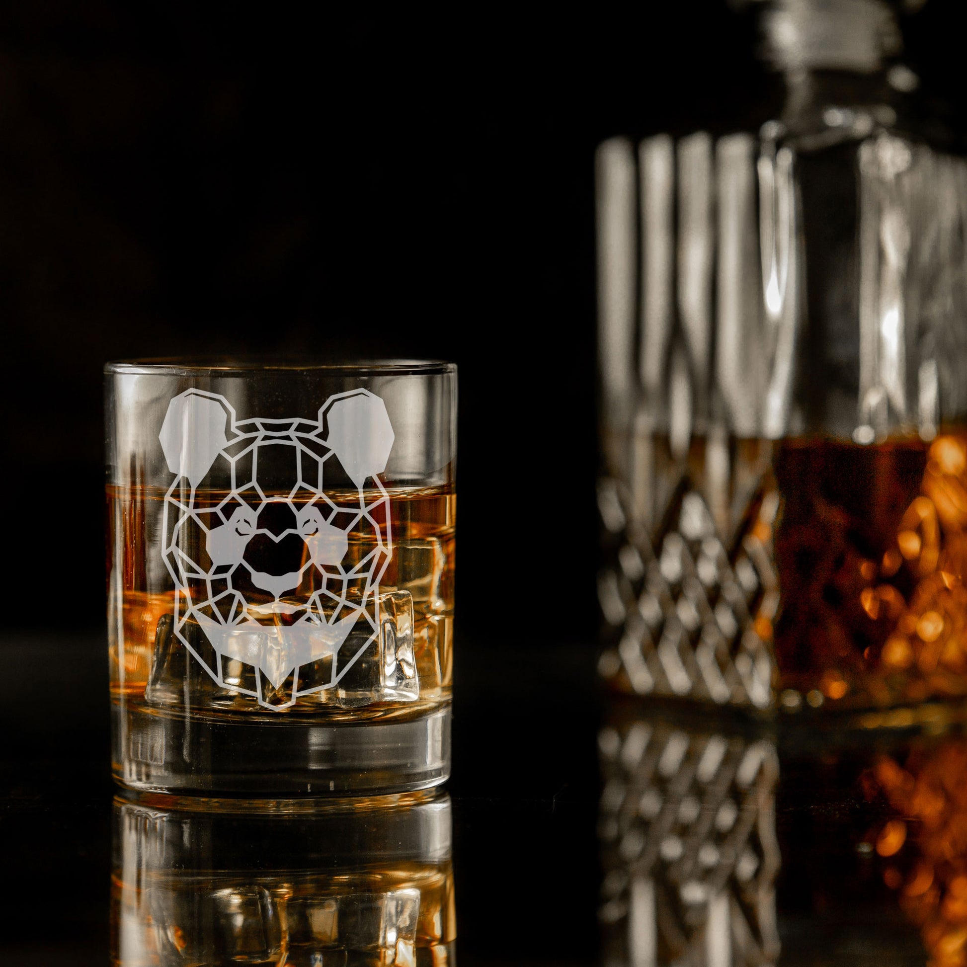 Panda Engraved Whisky Glass  - Always Looking Good -   