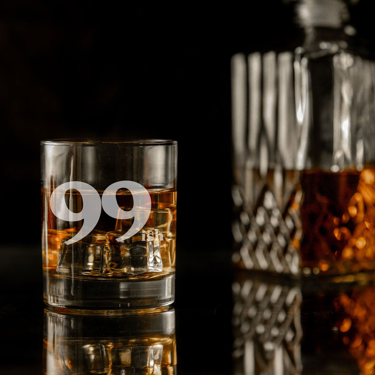 Milestone Birthday Gifts - “ish” Engraved Whisky Glass and/or Coaster Set