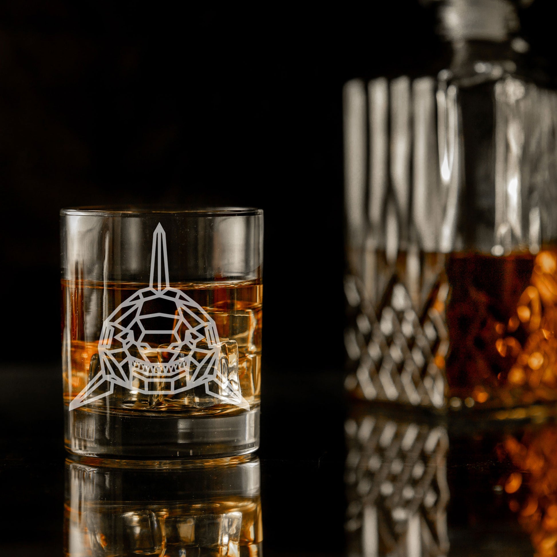 Shark Engraved Whisky Glass  - Always Looking Good -   