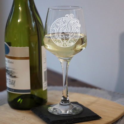 Starsign Zodiac Engraved Wine Glass and/or Slate Coaster for all birthdays