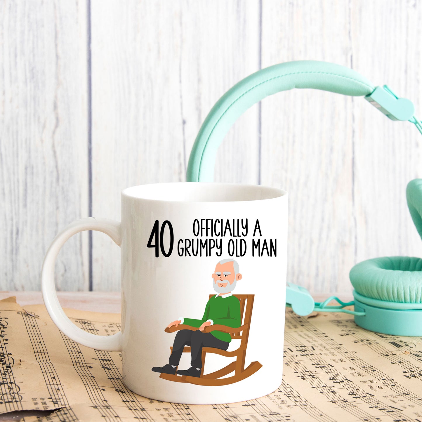 40 Officially A Grumpy Old Man Mug and/or Coaster Gift  - Always Looking Good -   