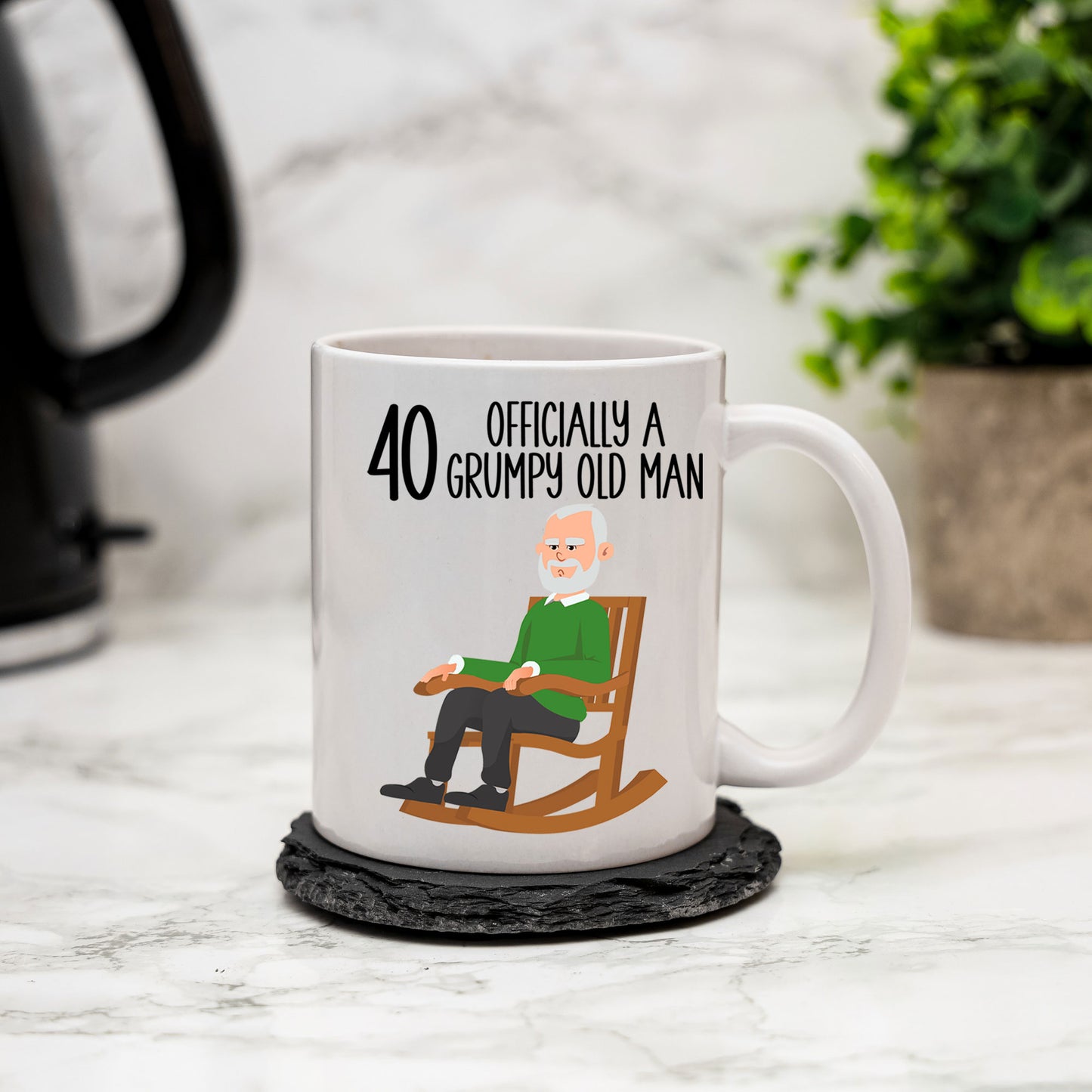 40 Officially A Grumpy Old Man Mug and/or Coaster Gift  - Always Looking Good -   