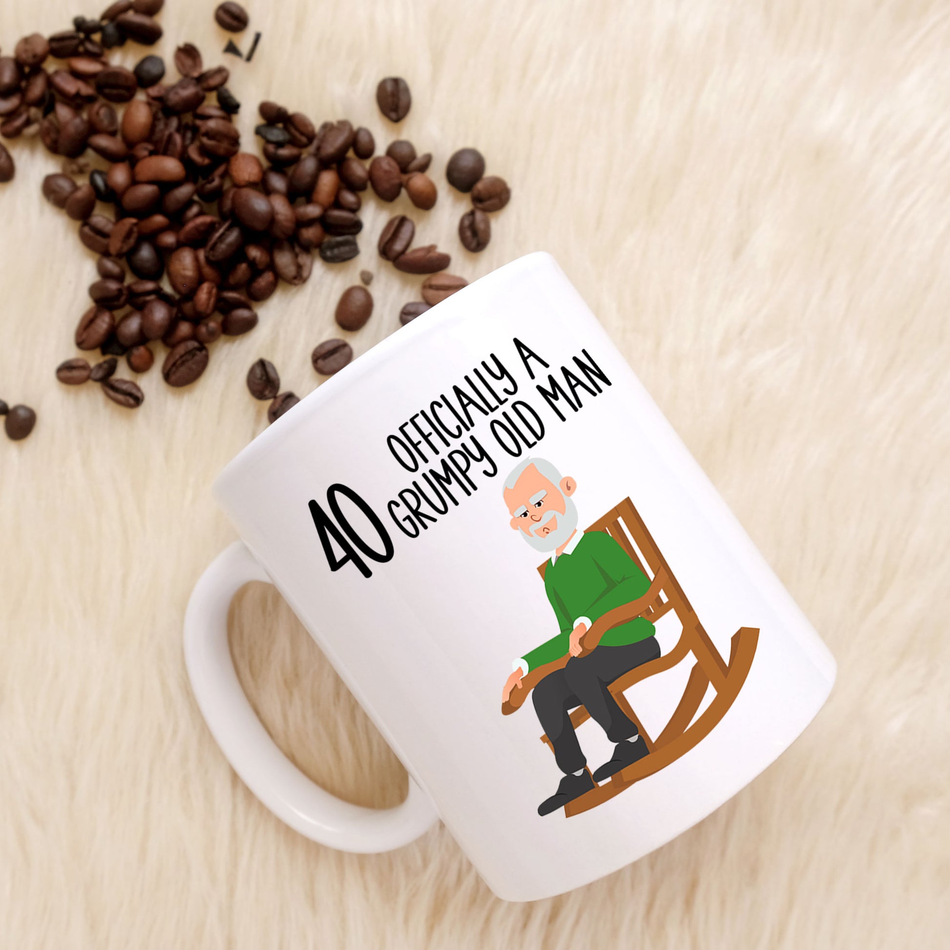 40 Officially A Grumpy Old Man Mug and/or Coaster Gift  - Always Looking Good -   