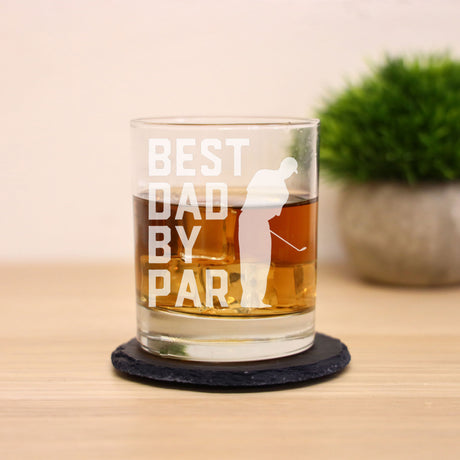 Best Dad By Par Engraved Whisky Glass and/or Coaster Gifts for Golf Dad  - Always Looking Good -   