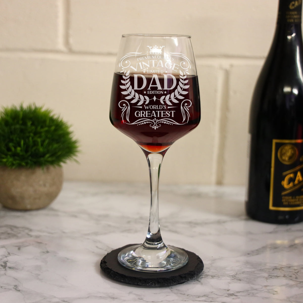 Vintage World's Greatest Engraved Wine Glass Gift with Name