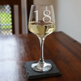 Personalised Age & Name Engraved Wine Glass – Milestone Birthday Gift