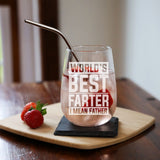 Best Farter I Mean Father Engraved Stemless Gin Glass – Funny Gift for Dad