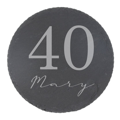 Age & Name Birthday Engraved Glass Coffee Mug & Coaster – Birthday Gift Set