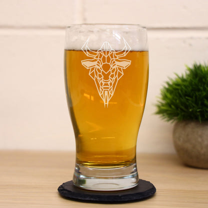 Buffalo Engraved Beer Pint Glass  - Always Looking Good -   beer glass with engraving 