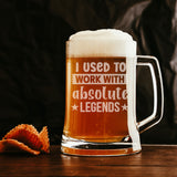 I Used to Work with Absolute Legends Engraved Beer Stein – Funny Leaving Gift