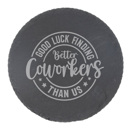 Funny Leaving Gift – Better Coworker Engraved Glass Mug & Slate Coaster