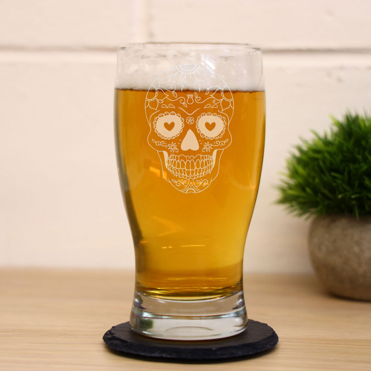 Sugar Skull Engraved Pint Glass For Beer Lovers  - Always Looking Good -   